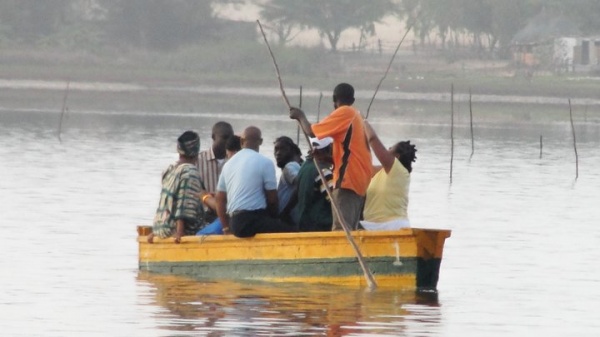 Canoe ride on Lac Rose (Pink Lake) Senegal
