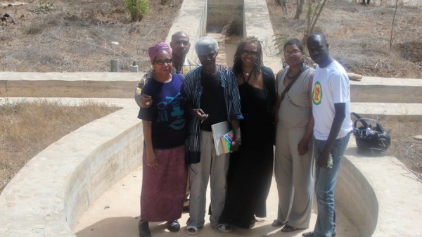 Sharon Greene, mTep, Ayi Kwei Armah, Mayasa Telfair, Sharlonda Harvey, and Mounirou Samb at the Per Ankh publishing cooperative in Popenquine Senegal